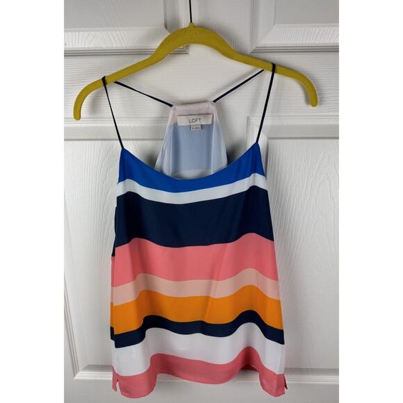 Ann Taylor LOFT Colorblock Racerback Fluid Cami, Multi Colored, Size XS, 48-004 - Picture 16 of 16